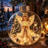 Lighted Christmas Ball Ornament with Santa Diorama and Warm Glow