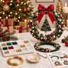 DIY Christmas Pearl Wreath Kit with Beaded Accents and Festive Decorations