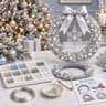 DIY Christmas Pearl Wreath Kit with Beaded Accents and Festive Decorations