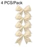 4 Piece Velvet Christmas Bow Ornaments for Tree Wreath and Holiday Decorations