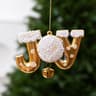 Christmas Tree Ornaments with Glitter Accents and Hanging Bells