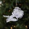 Clear Acrylic Rose Christmas Tree Ornament with Gold or Silver Glitter