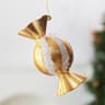 Candy Shaped Christmas Tree Ornament with Glitter and Sequin Spiral Design