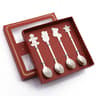 4 Piece Christmas Stainless Steel Spoon Set with Festive Holiday Designs