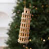Leaning Tower of Pisa Christmas Tree Ornament with Sparkling Rhinestone Accents