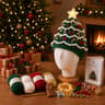 Lighted Christmas Tree Crochet Hat DIY Kit with LED Lights and Star Accents