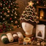 Lighted Christmas Tree Crochet Hat DIY Kit with LED Lights and Star Accents