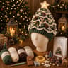 Lighted Christmas Tree Crochet Hat DIY Kit with LED Lights and Star Accents