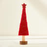 Mini Red Christmas Tree Felt Desktop Ornament for Holiday Decorations
