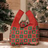 Christmas Canvas Mini Tote Bag with Snap Button for Holiday Treats and Gifts