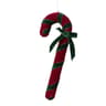 Velvet Candy Cane Christmas Tree Ornament with Glitter and Flocked Trim