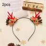 Christmas Reindeer Hair Accessories Set with Plush Hairband and Clip