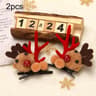 Christmas Reindeer Hair Accessories Set with Plush Hairband and Clip