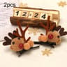 Christmas Reindeer Hair Accessories Set with Plush Hairband and Clip