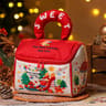 Christmas House Gift Bag with Zipper Closure and Plush Handle