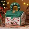 Christmas House Gift Bag with Zipper Closure and Plush Handle
