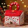 Christmas House Gift Bag with Zipper Closure and Plush Handle
