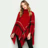 Cozy Poncho Sweater red