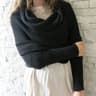 Convertible Scarf Sweater black