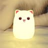 Color Changing Cat-Shaped LED Nightlight USB Rechargeable Silicone Lamp