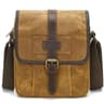 Mens Waxed Canvas Crossbody Bag Vintage Leather Messenger Bag for Daily Commute