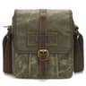 Mens Waxed Canvas Crossbody Bag Vintage Leather Messenger Bag for Daily Commute