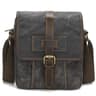 Mens Waxed Canvas Crossbody Bag Vintage Leather Messenger Bag for Daily Commute