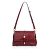 Vintage Waxed Leather Crossbody Bag Womens Small Shoulder Purse with Metal Buckle