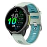 Garmin Forerunner Silicone Watch Band Two Color Replacement Strap with Silver Buckle