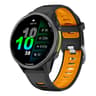 Garmin Forerunner Silicone Watch Band Two Color Replacement Strap with Silver Buckle
