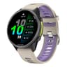 Garmin Forerunner Silicone Watch Band Two Color Replacement Strap with Silver Buckle