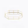 Vintage Glass Vanity Tray Gold Brass Mirror Jewelry Organizer for Cosmetics Perfume and Decor