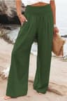 Women Casual Drawstring Pants  Distressed Mid Waist Relaxed Fit Lightweight Fabric 2