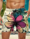 Trendy Floral Graphic Short Pants for Men, 3D Printed Hawaiian Beach Shorts Summer Fashion Vacation Oversized Swim Trunk
