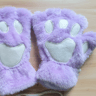 Lovely Plush Cat Paw Gloves Warm Fingerless Mittens Soft Fluffy Bear Claw Costume Short Half Fing
