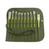 ArtistPro Paint Brush Holder Roll Up Canvas Organizer with Slots for Watercolor, Gouache & Calligraphy Tools