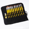ArtistPro Paint Brush Holder Roll Up Canvas Organizer with Slots for Watercolor, Gouache & Calligraphy Tools