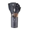EliteChef Piece Silicone Kitchen Utensils Set with Wooden Handles for Non Stick Cookware