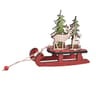 Wooden Christmas Ornaments Sleigh Santa Claus Snowman Elk Pendant Christmas Tree Decor Home Party D 4