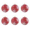 Christmas Ball Ornaments 6pcs 8cm, Red White Hanging Tree Decorations, Holiday New Year Navidad Home Decor