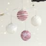 Christmas Ball Ornaments 6pcs 8cm, Red White Hanging Tree Decorations, Holiday New Year Navidad Home Decor