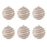 Christmas Ball Ornaments 6pcs 8cm, Red White Hanging Tree Decorations, Holiday New Year Navidad Home Decor