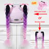 Twist Dual Pigtail Wig for Motorcycle Helmet, Women Braided Hairpiece with Sucker Attachment for Motorbike Helmets