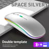 Rechargeable RGB Wireless Mouse Dual Mode Bluetooth & Ergonomic Silent Click for Laptop iPad Mac PC Phone TV