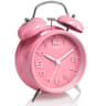Metal Frame Twin Bell Alarm Clock With 3D Dial Backlight Battery Operated Desk Table Clock For Home 7