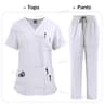 Unisex High Quality Nurse Uniform Set, Medical Clothing for Women with Lab Coat, Tops, and Pants, Nursing Scrubs Suit