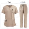 Unisex High Quality Nurse Uniform Set, Medical Clothing for Women with Lab Coat, Tops, and Pants, Nursing Scrubs Suit
