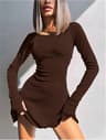 Elegant Long Sleeve Bodycon Mini Dress For Parties  Club Nights 1