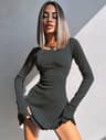 Elegant Long Sleeve Bodycon Mini Dress For Parties  Club Nights 2