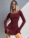 Elegant Long Sleeve Bodycon Mini Dress For Parties  Club Nights 3